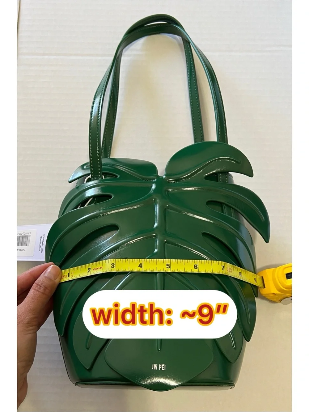 JW PEI green monstera leaf shaped novelty bag new in box - Picture 6 of 16